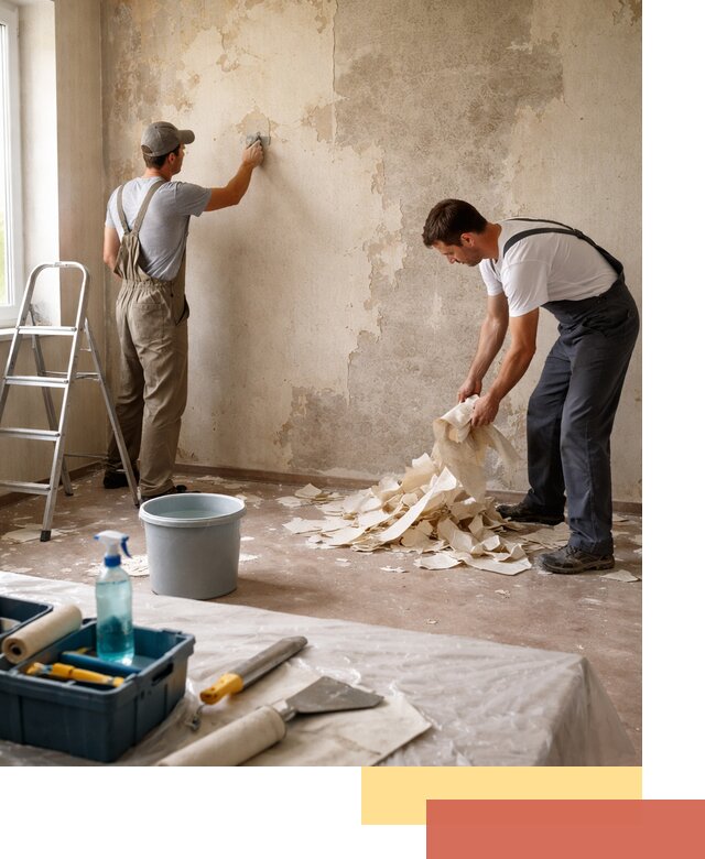 Снятие старых обоев в Тынде быстро и качественно