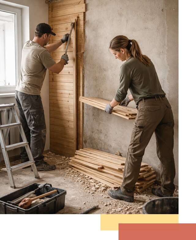 Демонтаж вагонки со стен в Тынде — профессиональный демонтаж