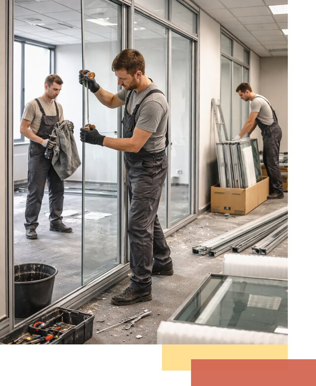 Демонтаж стеклянных перегородок в Тынде быстро и безопасно