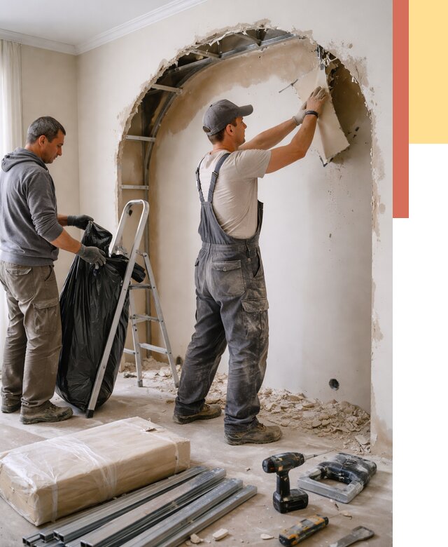 Демонтаж арки из гипсокартона в Тынде от 3597 руб. — услуги под ключ | ОТДЕЛОЧНИК-Тнд