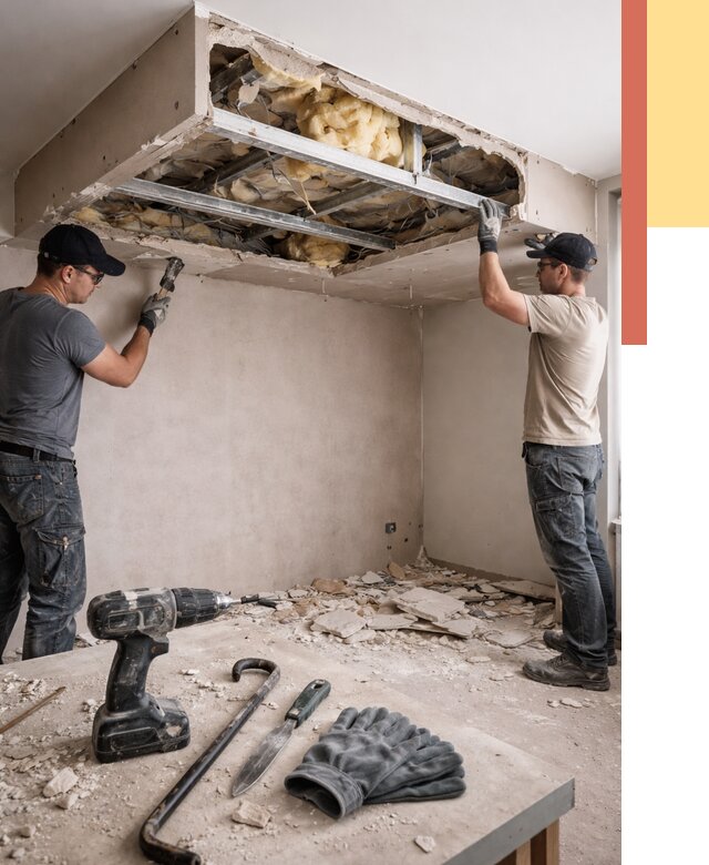 Демонтаж короба из гипсокартона в Тынде от 1562 руб. — быстро и недорого | ОТДЕЛОЧНИК-Тнд