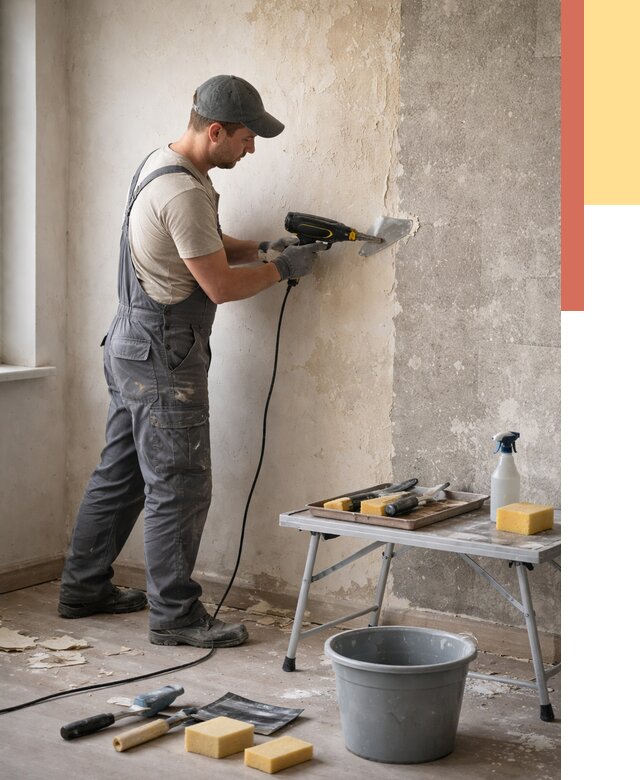 Очистка стен от клея в Тынде от 1901 руб. — снятие и удаление клея со стен | ОТДЕЛОЧНИК-Тнд