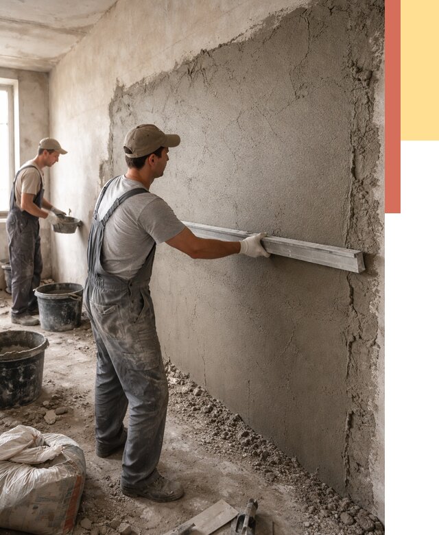 Цементная штукатурка стен в Тынде от 4625 руб/м2 — быстро и недорого | ОТДЕЛОЧНИК-Тнд