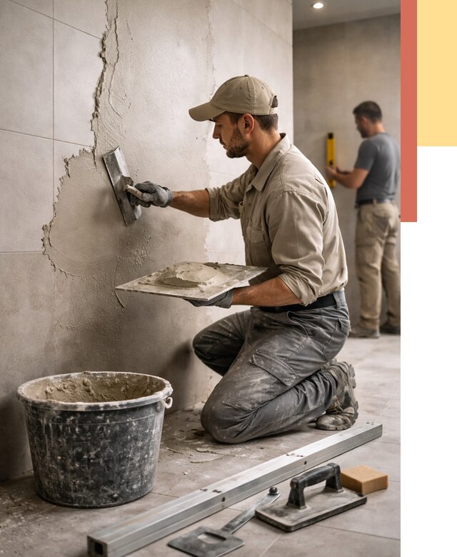 Штукатурка стен в ванной в Тынде от 4625 руб./м² — выравнивание под ключ | ОТДЕЛОЧНИК-Тнд