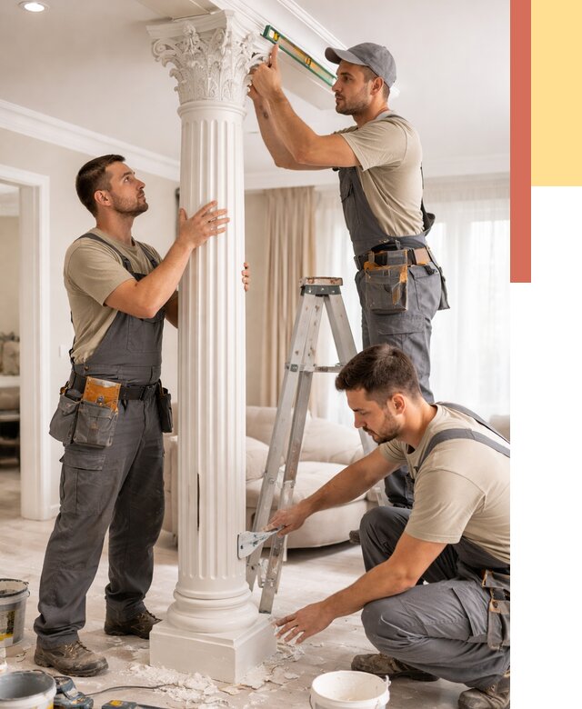 Установка декоративных колонн в Тынде от 12332 руб. под ключ | ОТДЕЛОЧНИК-Тнд