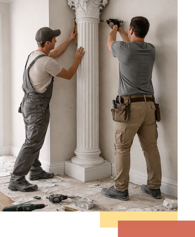 Установка декоративных колонн в Тынде под ключ