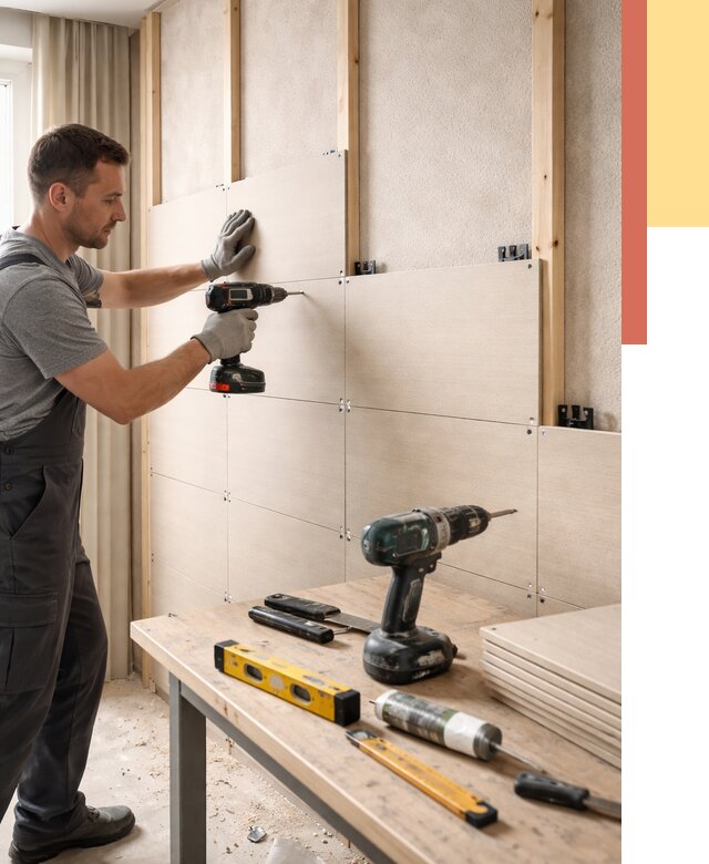 Монтаж МДФ панелей на стены в Тынде от 1285 руб. под ключ | ОТДЕЛОЧНИК-Тнд