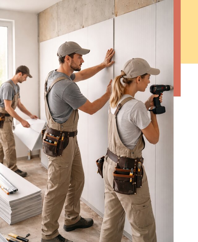 Монтаж ПВХ панелей на стены в Тынде от 462 руб/м2 — быстро и недорого | ОТДЕЛОЧНИК-Тнд