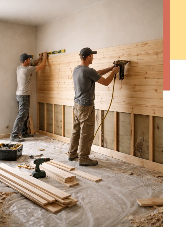 Монтаж деревянной вагонки на стены в Тынде от 7708 руб. | Услуги монтажа вагонки | ОТДЕЛОЧНИК-Тнд