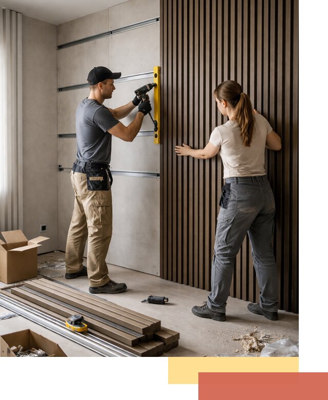 Монтаж реечных панелей на стены в Тынде