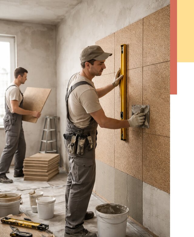 Монтаж пробковых панелей на стены в Тынде от 3597 руб. — ОТДЕЛОЧНИК-Тнд