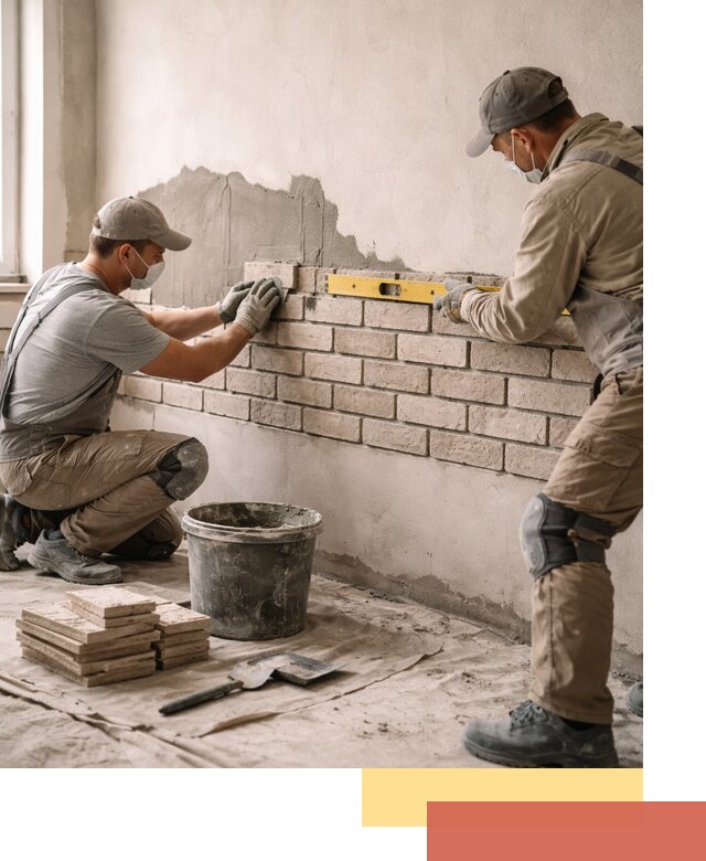 Монтаж декоративного кирпича профессионально в Тынде