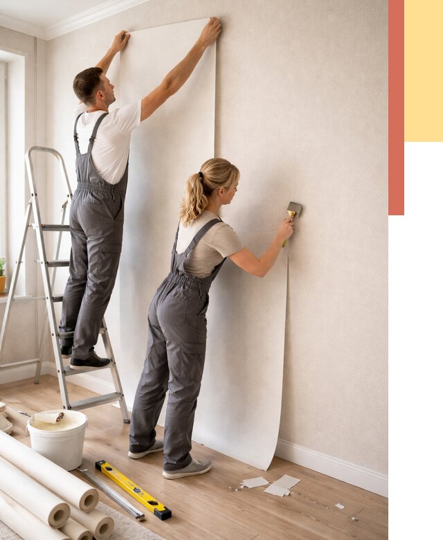 Поклейка флизелиновых обоев в Тынде от 6166 руб. | Быстро и недорого — ОТДЕЛОЧНИК-Тнд