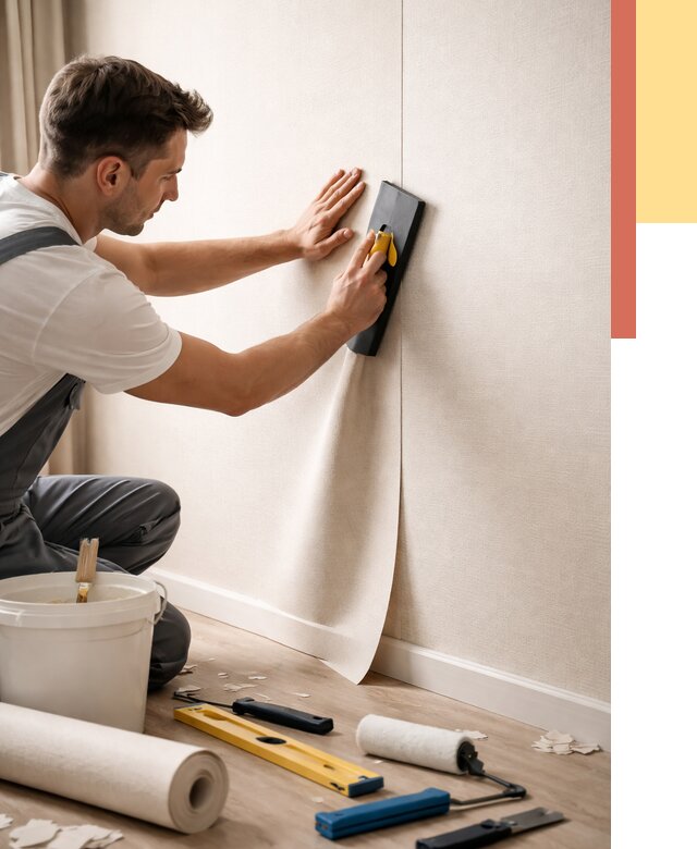 Поклейка виниловых обоев в Тынде от 4625 руб. | Быстро и недорого — ОТДЕЛОЧНИК-Тнд