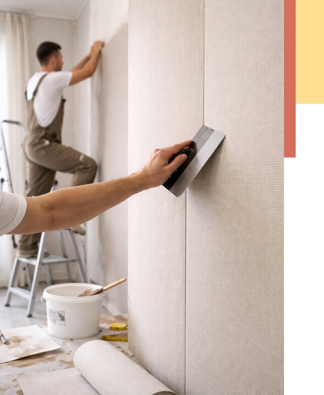 Поклейка текстильных обоев в Тынде от 4625 руб. под ключ | ОТДЕЛОЧНИК-Тнд