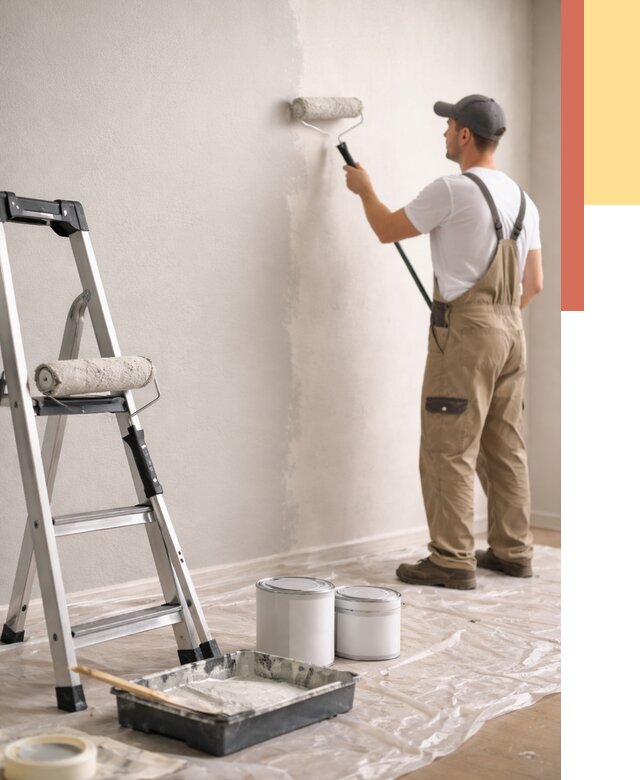 Покраска стен латексной краской в Тынде от 4625 руб. за м2 | ОТДЕЛОЧНИК-Тнд