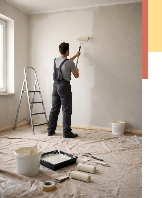 Покраска стен моющейся краской в Тынде от 360 руб./м² — быстро и недорого | ОТДЕЛОЧНИК-Тнд