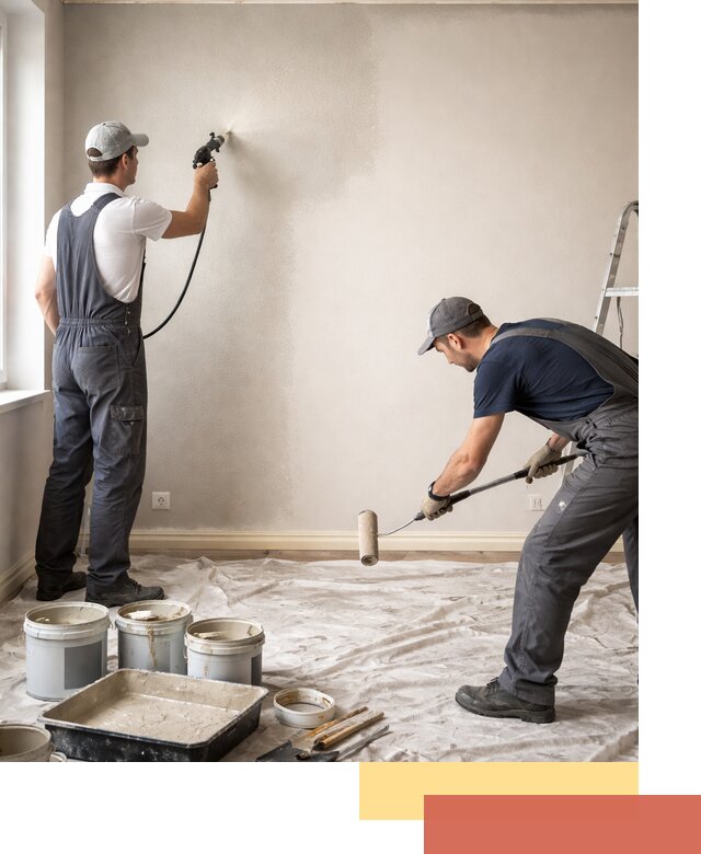 Покраска стен моющейся краской и защита поверхностей в Тынде