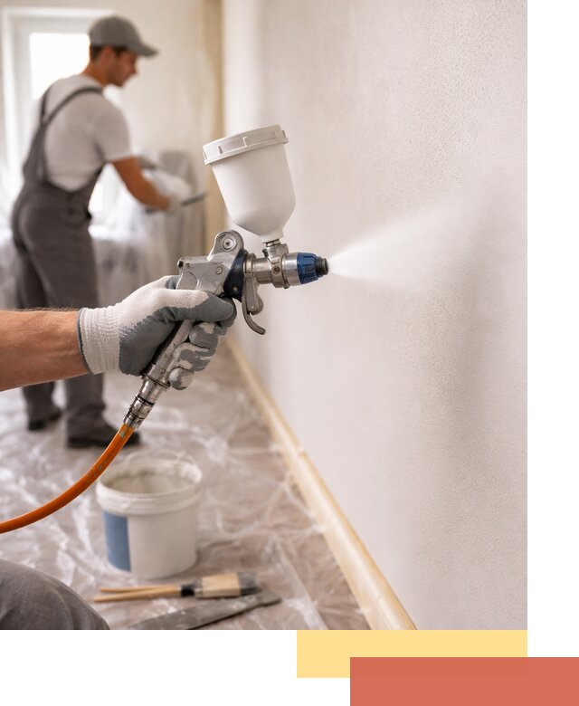 Покраска стен краскопультом в Тынде быстро и качественно