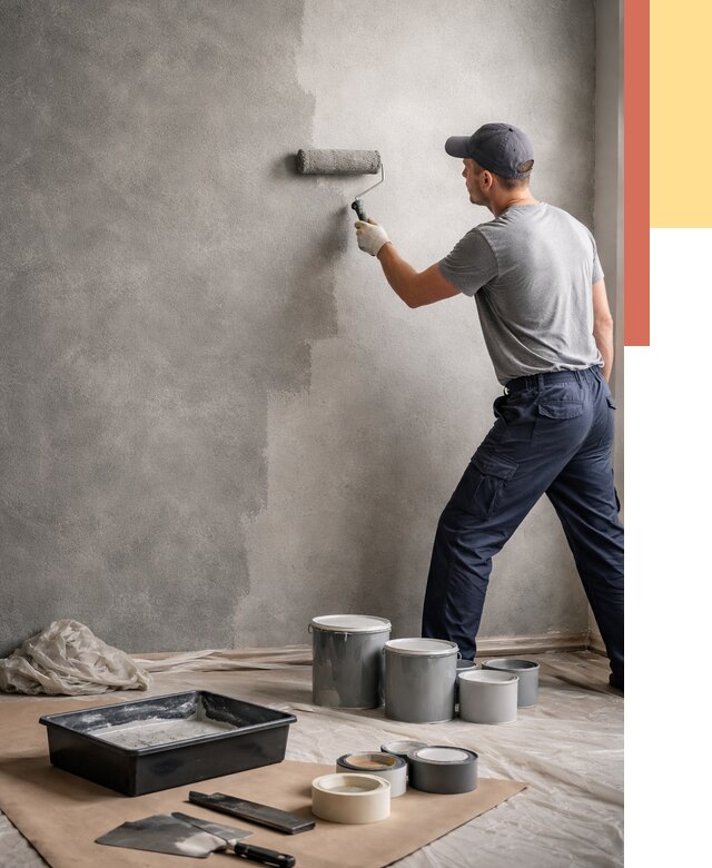 Покраска стен под бетон в Тынде от 668 руб. за м2 — быстро и недорого | ОТДЕЛОЧНИК-Тнд