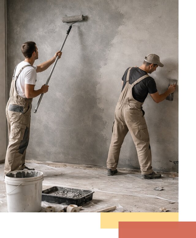 Покраска стен под бетон в Тынде профессионально и недорого