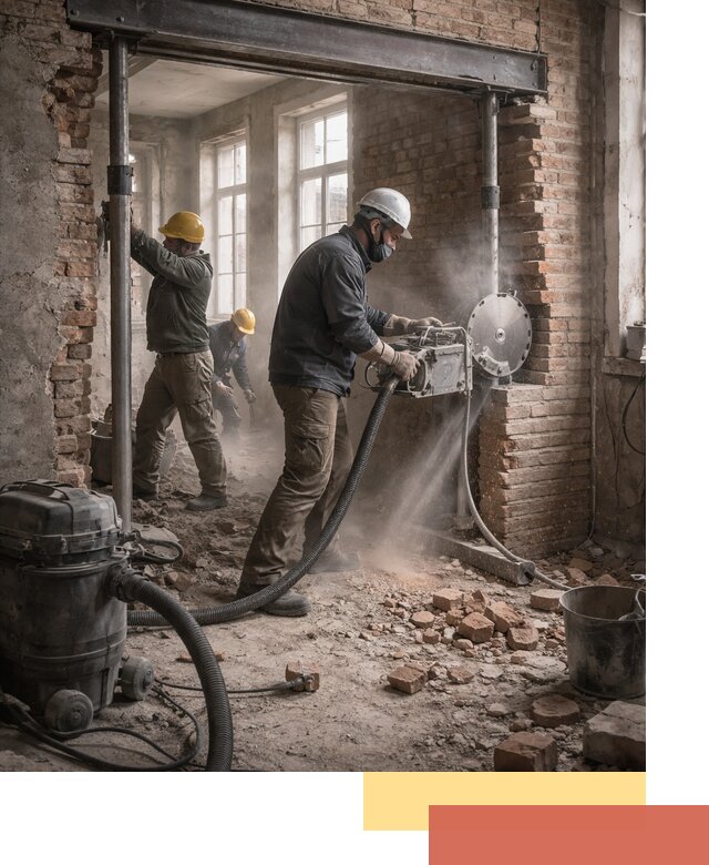 Прорезка проема в стене под дверной или оконный проем в Тынде