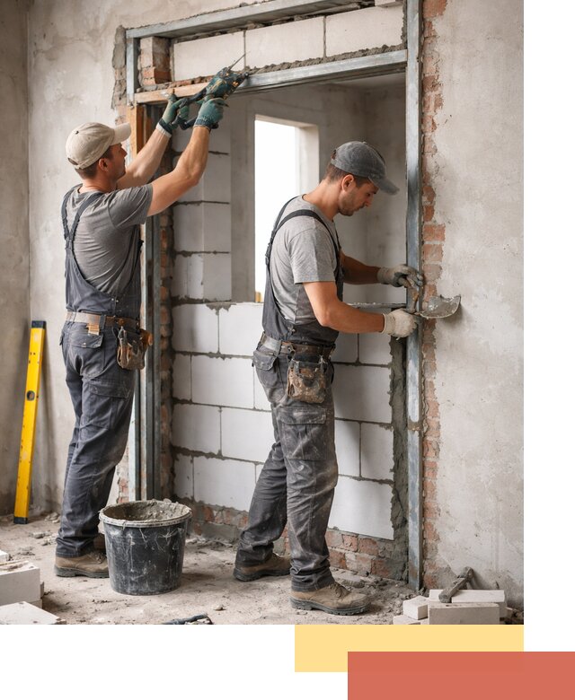 Закладка дверного проема под ключ в Тынде: демонтаж, монтаж, отделка