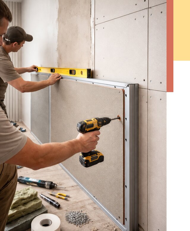 Шумоизоляция стен панелями ЗИПС в Тынде от 2261 руб./м² под ключ | ОТДЕЛОЧНИК-Тнд