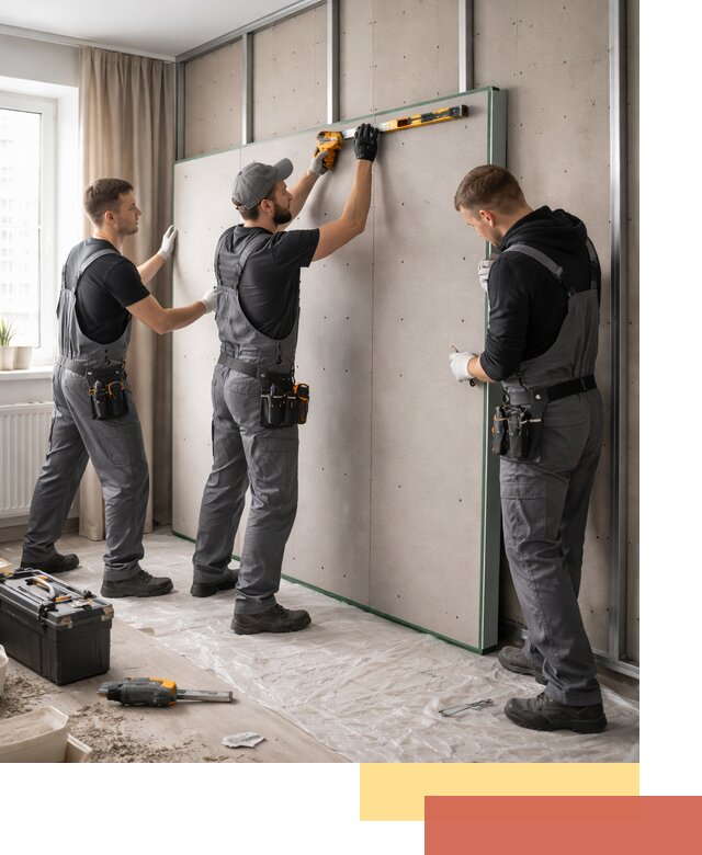 Шумоизоляция стен панелями ЗИПС в Тынде для жилых и коммерческих помещений