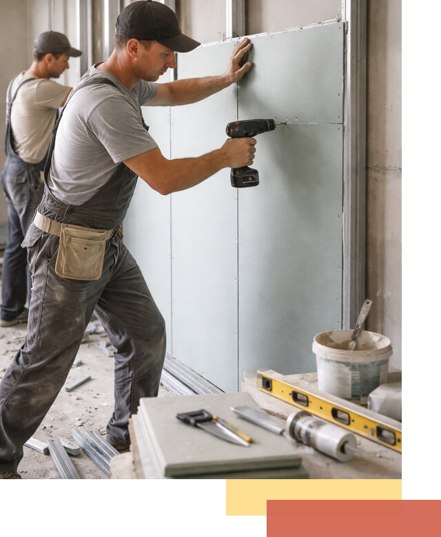 Кладка влагостойких перегородок ПГП в Тынде