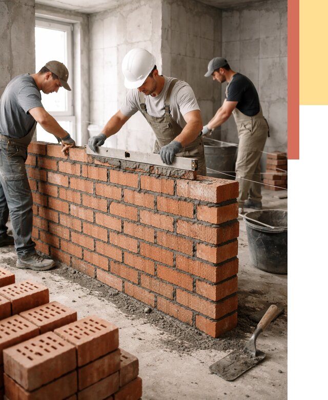 Кладка перегородок из кирпича в Тынде от 3597 руб. за м² | ОТДЕЛОЧНИК-Тнд