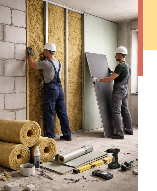 Шумоизоляция перегородок из блоков в Тынде от 1901 руб./м² — быстро и недорого | ОТДЕЛОЧНИК-Тнд