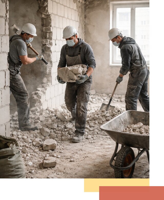 Демонтаж блочных перегородок в Тынде быстро и аккуратно