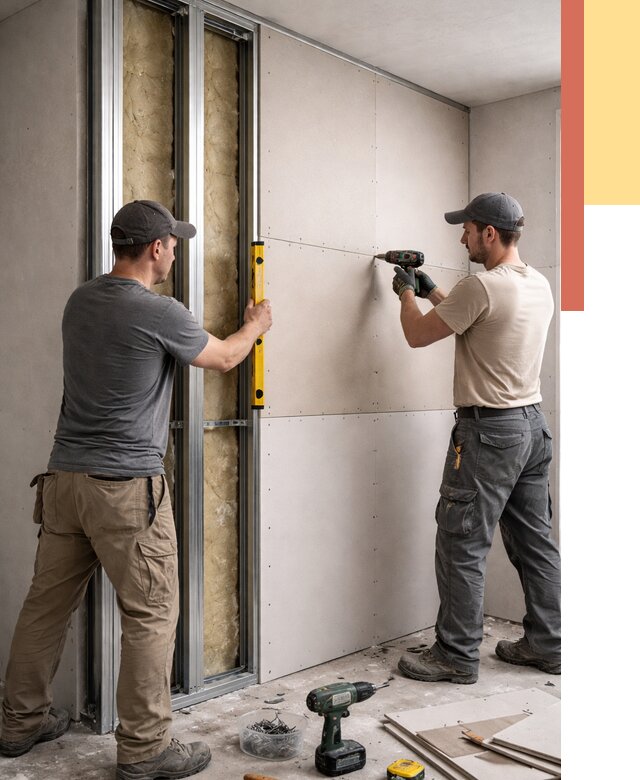 Монтаж двухслойной перегородки из гипсокартона в Тынде от 1490 руб. | ОТДЕЛОЧНИК-Тнд