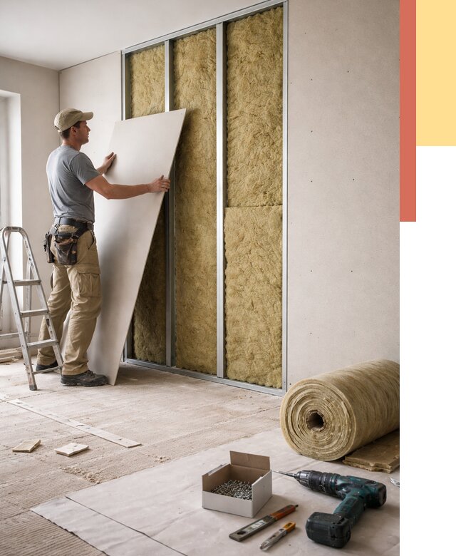 Перегородка из гипсокартона с шумоизоляцией в Тынде от 3206 руб. | ОТДЕЛОЧНИК-Тнд