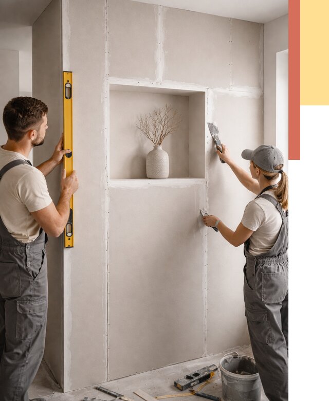 Перегородка из гипсокартона с нишей в Тынде от 3340 руб. под ключ | ОТДЕЛОЧНИК-Тнд