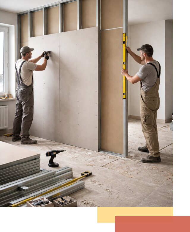 Зонирующая перегородка из гипсокартона под ключ в Тынде