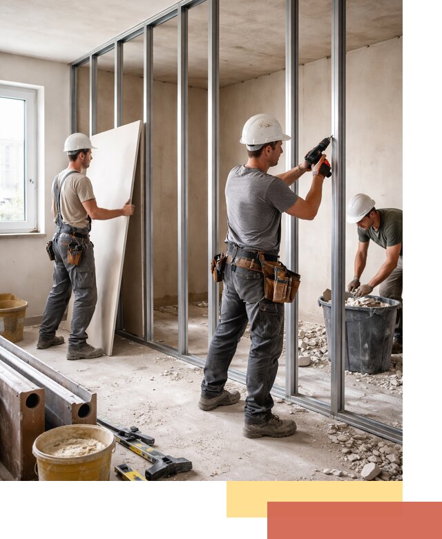 Перенос гипсокартонной перегородки в Тынде профессионально и быстро