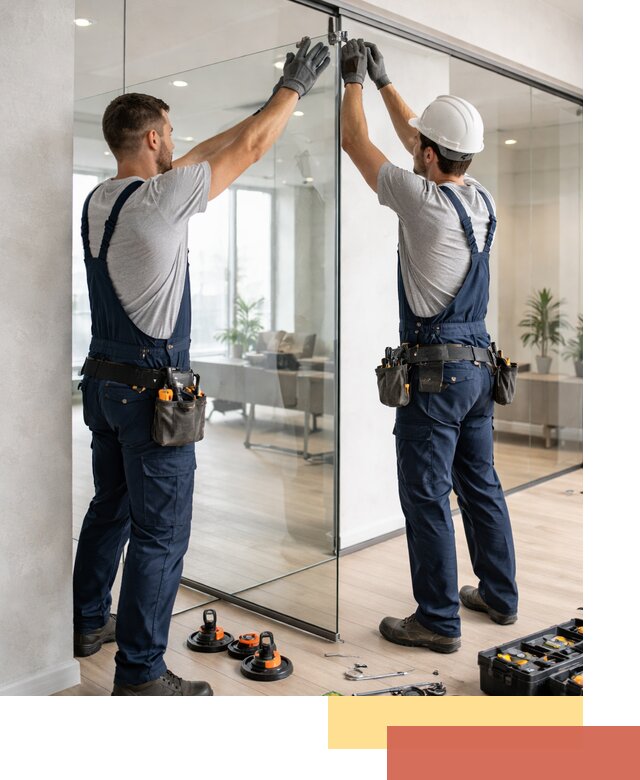 Безрамные стеклянные перегородки под ключ в Тынде