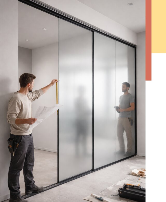 Матовые стеклянные перегородки в Тынде от 8735 руб. — монтаж и установка | ОТДЕЛОЧНИК-Тнд