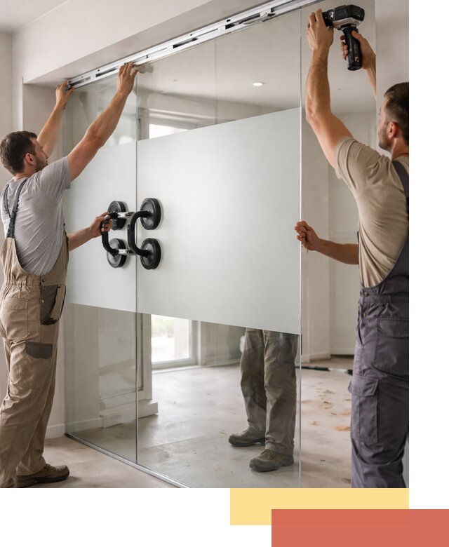 Матовые стеклянные перегородки под ключ в Тынде