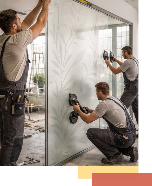 Стеклянные перегородки с рисунком на заказ в Тынде