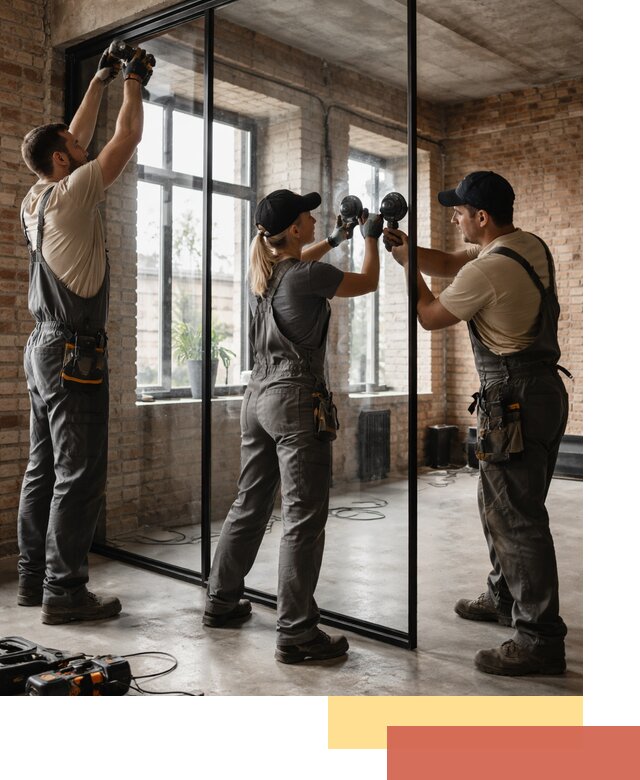 Стеклянные перегородки лофт — изготовление и монтаж в Тынде