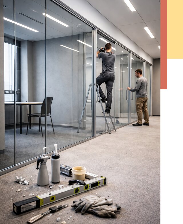 Стеклянные офисные перегородки в Тынде от 8735 руб. — монтаж и установка | ОТДЕЛОЧНИК-Тнд