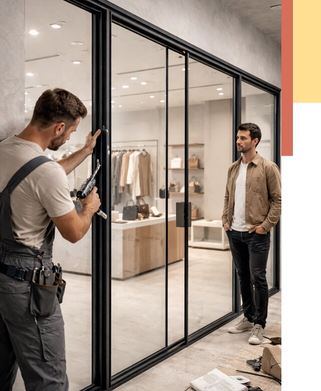 Стеклянные перегородки для магазинов в Тынде от 8427 руб. под ключ | ОТДЕЛОЧНИК-Тнд