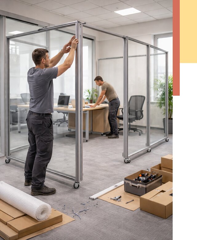 Мобильные офисные перегородки в Тынде от 12846 руб. — установка под ключ | ОТДЕЛОЧНИК-Тнд