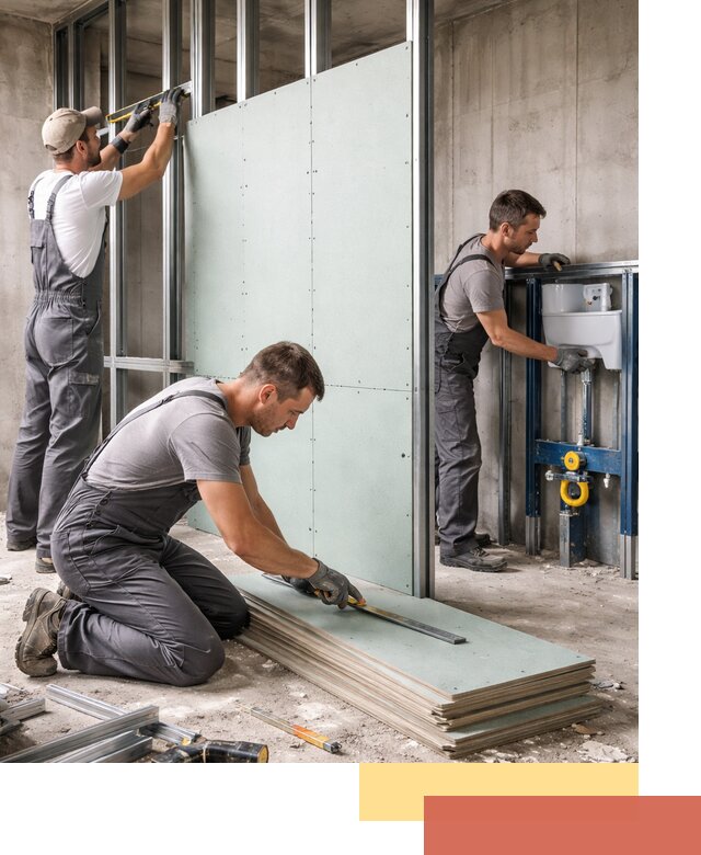 Монтаж и ремонт сантехнических перегородок в Тынде