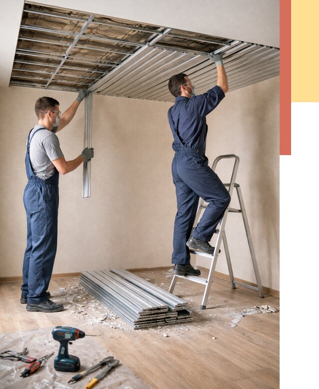 Демонтаж реечного потолка в Тынде от 4625 руб. быстро и недорого | ОТДЕЛОЧНИК-Тнд