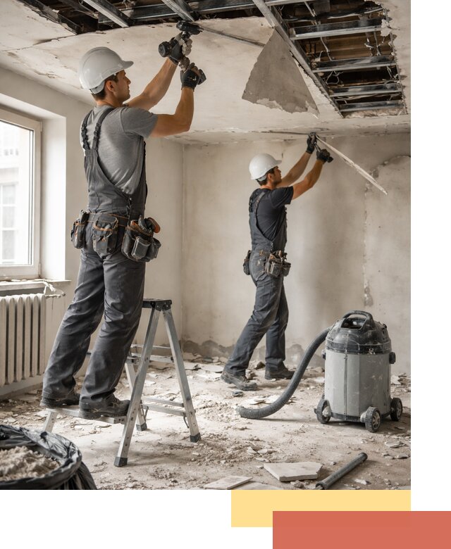 Демонтаж гипсокартонного потолка в Тынде быстро и аккуратно