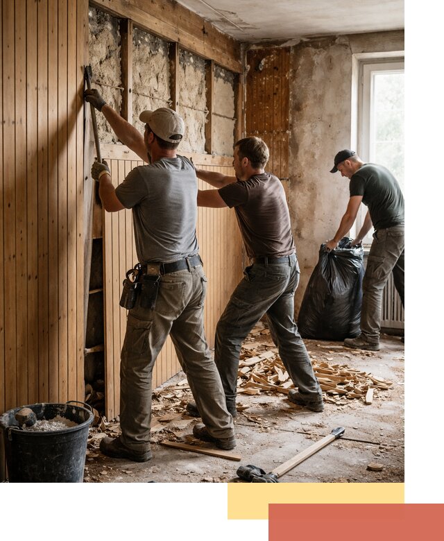 Демонтаж вагонки и вывоз материалов в Тынде